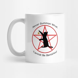 Black Cat in Red Pentagram Gold Star Mug